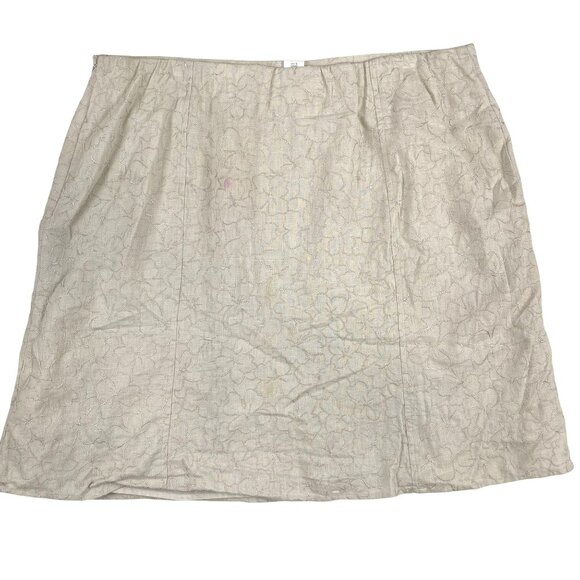 Coldwater Creek Womens Floral Embroidered A-Line Elastic Back Skirt PXL - Picture 2 of 13